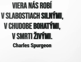 drevko Citát na stenu Viera nás robí silnými a živými Rozmer obrazu: 46,5 x 61,5 cm, Farba dekorácie: Čierna