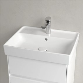 VILLEROY &amp; BOCH Collaro závesné umývadlo s otvorom, s prepadom, 550 x 440 mm, Stone White, s povrchom CeramicPlus, 4A3355RW