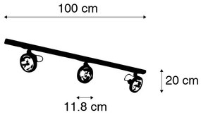 Koľajnicový systém s 3 bodmi čierny 1-fázový - Go