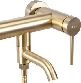 Rea Clif, vaňová batéria s ručnou sprchovou súpravou, zlatá matná, REA-B4242