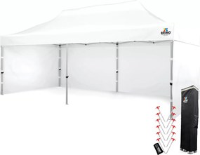 BRIMO Svadobný stan 3x6 m hliníkový – Elegantný a rýchlorozkladací - s 3 stenami - Biela 15