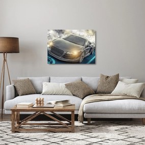Sklenený obraz auta Audi - sivé (70x50 cm)