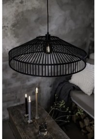 Markslöjd 108782 - Luster na lanku TAPA 1xE27/40W/230V čierna/bambus