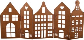 Rustikálna hrdzavá dekorácia domčeka Candle Rust - 45*1*21 cm