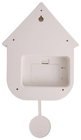 Biele nástenné kyvadlové hodiny Karlsson Modern Cuckoo, 21,5 x 41,5 cm