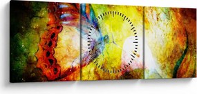 Obraz - Kozmický motýľ (s hodinami) (90x30 cm)