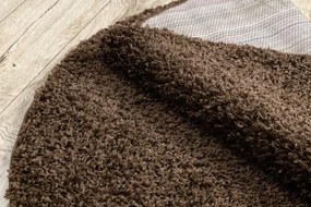 Koberec SOFFI kruh shaggy hnedý