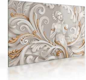 Sklenený obraz bohyne v ornamentálnom pozadí (70x50 cm)