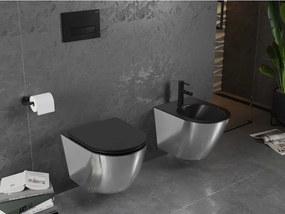 Mexen Lena, závesný bidet 480x370x325 mm, čierna matná - strieborná, 35224874