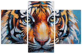 Obraz - Pohľad tigra, maľba (90x60 cm)