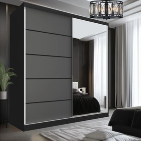 Šatníková skriňa SERENITY 200 cm šedý mat MBP SERENITY SZP5/0/B/SR/0/HIAL