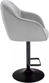 LuxuryForm DESIGN Barová stolička AVOLA VELUR na čiernom tanieri - svetlo šedá