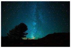 Obraz nočnej oblohy s hviezdami (90x60 cm)