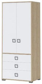 Skriňa 2D3S Kiki G23-BK/KI-15 beech/white