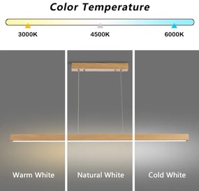 Brilagi -LED Stmievateľný luster na lanku OAK SMART LED/30W/230V Wi-Fi Tuya dub+diaľkový ovládač