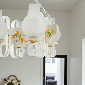 Brilagi - Závesný luster na reťazi QUEEN 6xE14/40W/230V buk/krémová