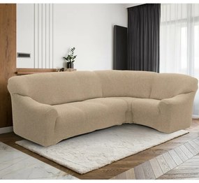 Forbyt Napínací poťah na rohovú sedačku Denia smotanová, 340 - 540 cm x 60 - 110 cm