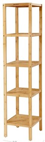 SongmicsHome Bambusový regál GREGOR, 5 políc,  33x33x146cm, hnedá