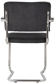 Sada 2 čiernych stoličiek s opierkami Zuiver Ridge Kink Rib