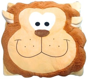 Detský vankúš CUDDLI FRIENDS 70x70 cm plyšový - viac farieb Farba: Tmavohnedá