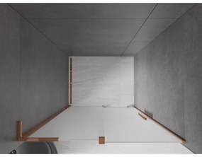 Mexen Velar L, posuvné sprchové dvere do otvoru 90 cm, 8mm sklo námraza, ružové zlato, 871-090-003-31-60