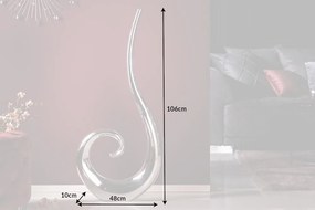 Moderná váza WAVE XL 106 cm, strieborná hliník, sada dvoch kusov