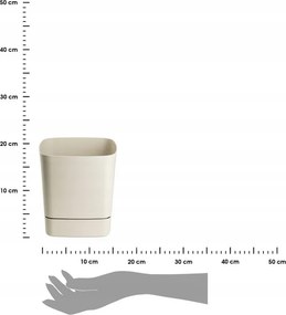 Plastový květináč s podmiskou Cubi 19x19 cm - výber z 6 prevedení