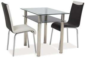 Jedálenský stôl Malik (sklo + chrómová) (pre 4 osoby). Vlastná spoľahlivá doprava až k Vám domov. 1050461