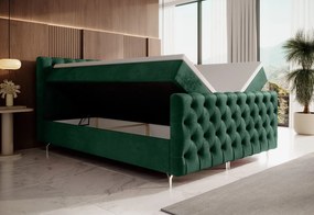 Čalúnená posteľ 180x200 ADRIA PLUS s úložným priestorom - zelená