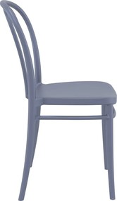 VICTOR záhradná stolička bez podrúčok dark grey