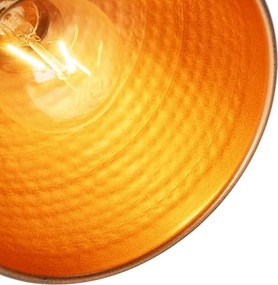 Priemyselná nástenná lampa bronzová s nastaviteľnou meďou - Liko