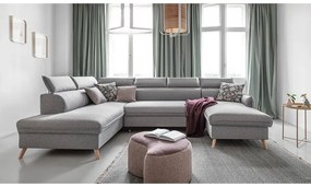 Svetlosivá rozkladacia rohová pohovka (ľavý roh) Sweet Harmony – Miuform