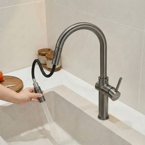 Rea Fresh High, kuchynská batéria vysoká s výsuvným výtokom, grafitová, REA-B7202