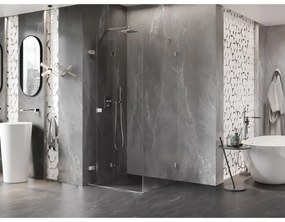 Mexen Lunar-F, 1-krídlový sprchový kút so skladacími dverami, ľavý, 100 x 100 cm, 8mm číre sklo, chrómový profil, 836-100-100-01-00-L