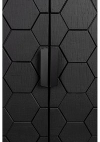 Čierna nízka komoda z borovicového dreva 135x90 cm Linc – White Label