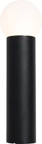 Čierna vonkajšia stojaca lampa s opálovým sklom 50 cm IP44 - Huma