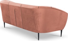 Trojmiestna pohovka Olivio, lososová zamatová tkanina