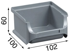 Allit Plastové boxy PLUS 1, 102 x 100 x 60 mm, sivé, 30 ks