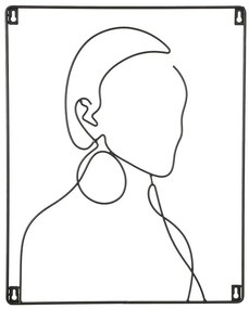 Dekorácia nástenná dievča čierna 40 x 50 cm 1135