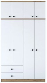 Šatní skříň BA 121 120 cm ořech/bílá