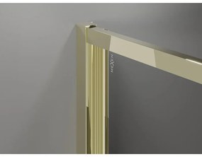 Mexen Exo, skladacie sprchové dvere 85 cm, číre sklo, zlatá, 816-085-000-50-00