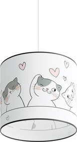 Biely detský luster s plastovým tienidlom ø 30 cm Puss – Sollux