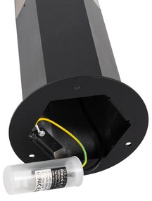 Vonkajšia stojaca lampa čierna s dymovým tienidlom šesťuholníkovým 30 cm - Denmark