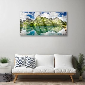 Obraz na akrylátovom skle Hory jazero príroda 100x50 cm
