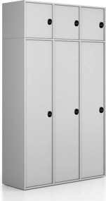 Nadstavba pre skrine FRAME, 3x dvere, 1299 x 450 x 427 mm, RFID zámok, sivá