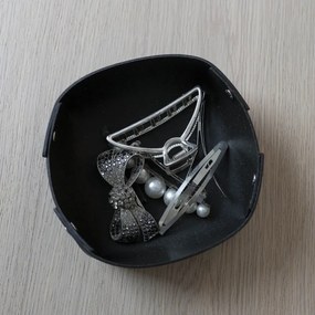 Odkladacia miska z pravej kože Rove, malá / čierna