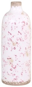 Keramická dekoračná váza s ružovými kvetmi Floral Cannes - Ø 11*31cm