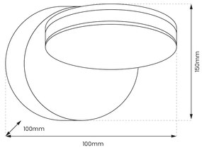 Nástenné LED svietidlo 360°, 1x LED 6w, 4000k, w