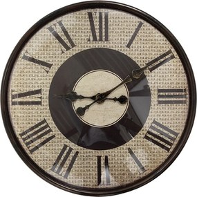 Béžovohnedé nástenné hodiny - Ø 50*6 cm / 1*AA