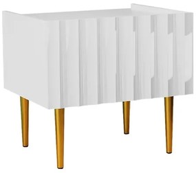 Nočný stolík ARCOS 46x50 cm biela/zlatá